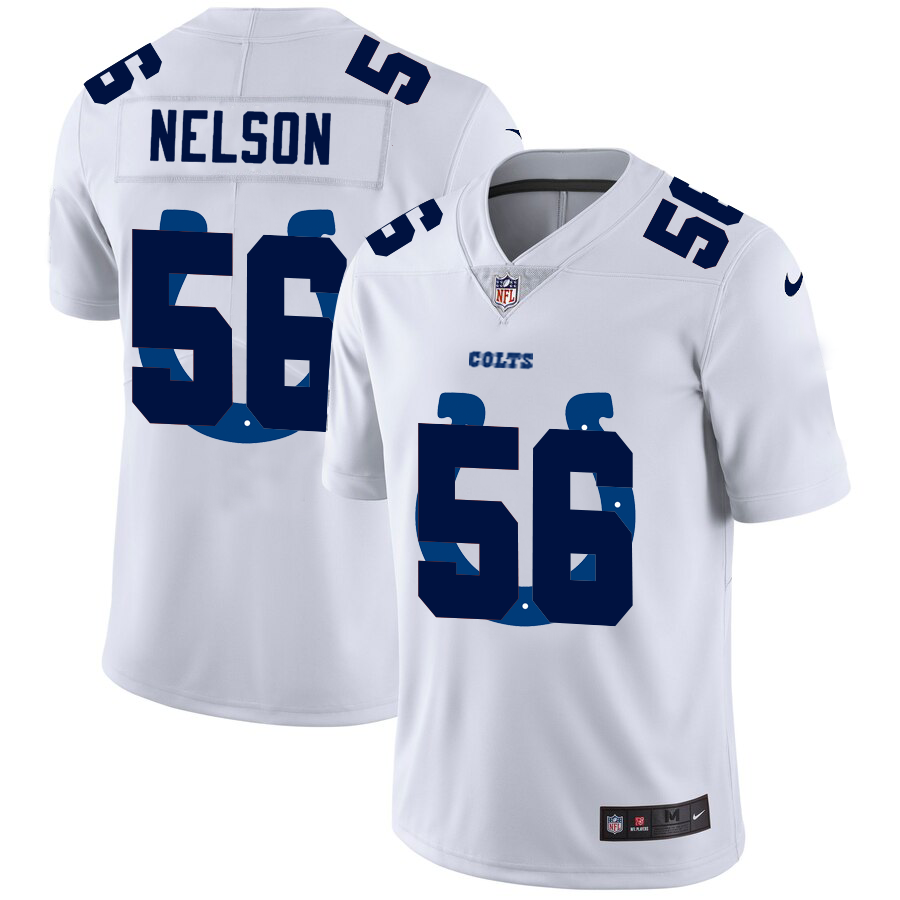 Indianapolis Colts #56 Quenton Nelson White Men's Team Logo Dual Overlap Limited Jersey