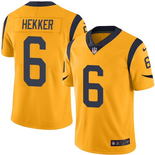 Los Angeles Rams #6 Johnny Hekker Gold Men's Stitched Limited Rush Jersey Men's