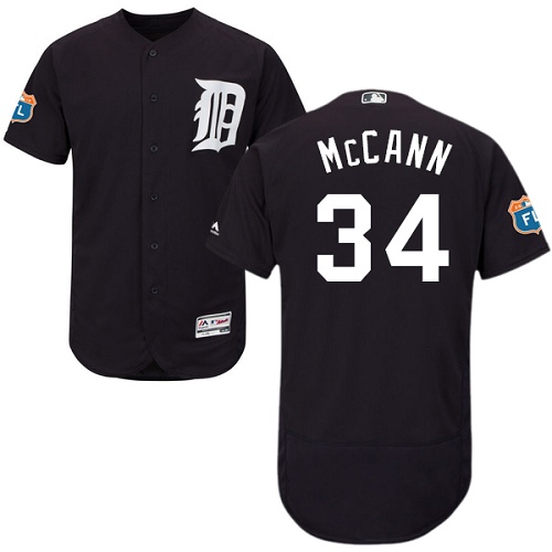 Detroit Tigers #34 James McCann Navy Blue Flexbase Authentic Collection Stitched Jersey Men's