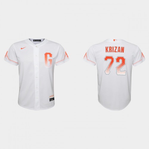 San Francisco San Francisco Giants #72 Jason Krizan Youth 2021 City Connect White Jersey Youth