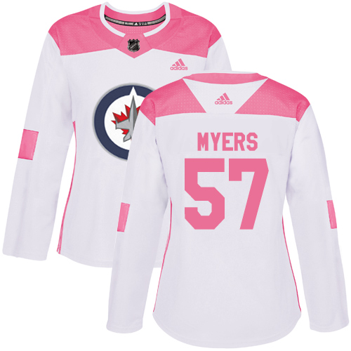 Adidas Winnipeg Jets #57 Tyler Myers White/Pink Authentic Fashion Women's Stitched Jersey Womens