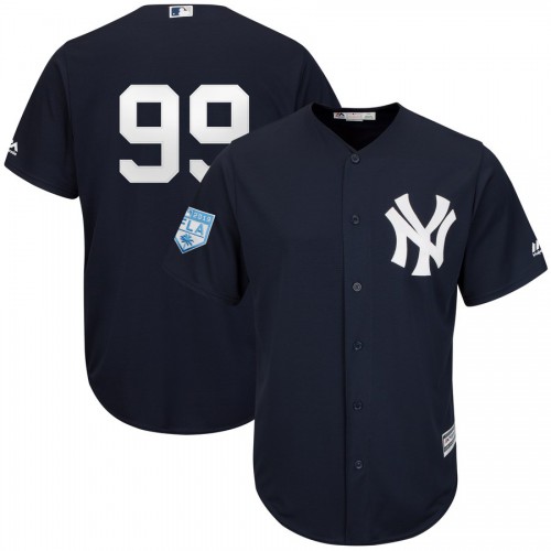 New York Yankees #99 Aaron Judge Navy Blue 2019 Spring Training Cool Base Stitched Jersey Men's