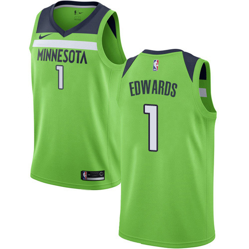 Minnesota Timberwolves #1 Anthony Edwards Green Youth Swingman Statement Edition Jersey Youth