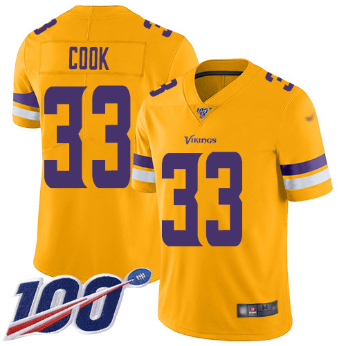 Minnesota Vikings #33 Dalvin Cook Gold Youth Stitched Limited Inverted Legend 100th Season Jersey Youth