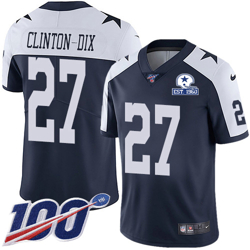 Dallas Cowboys #27 Ha Ha Clinton-Dix Navy Blue Thanksgiving Men's Stitched With Established In 1960 Patch 100th Season Vapor Untouchable Limited T