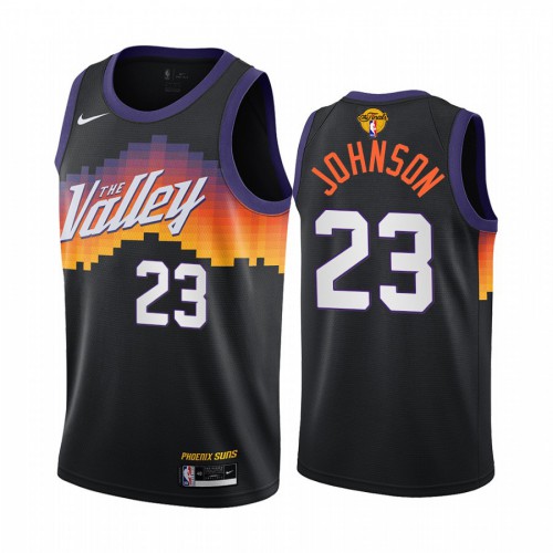 Phoenix Suns #23 Cameron Johnson Youth 2021 Finals Bound City Edition Jersey Black Youth