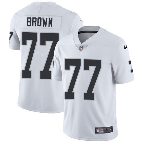 Las Vegas Raiders #77 Trent Brown White Men's Stitched Vapor Untouchable Limited Jersey Men's
