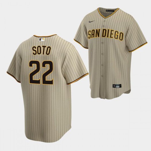 San Diego San Diego Padres #22 Juan Soto Tan Brown ReplicaAlternate Sand Jersey Men's