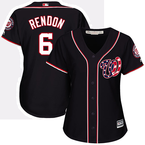 Washington Nationals #6 Anthony Rendon Navy Blue Alternate Women's Stitched Jersey Womens