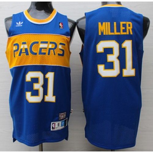 Indiana Pacers #31 Reggie Miller Light Blue Rookie Throwback Stitched Jersey Mens