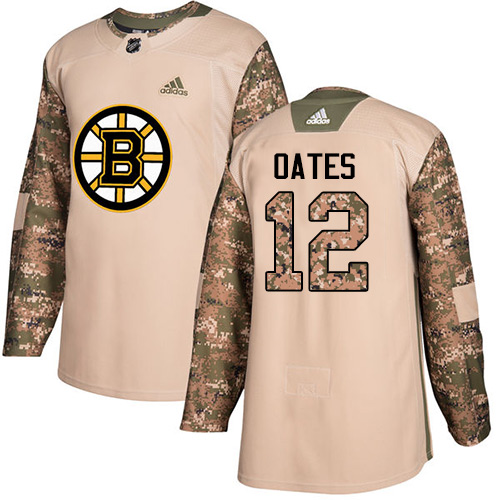 Adidas Boston Bruins #12 Adam Oates Camo Authentic 2017 Veterans Day Stitched Jersey Men's