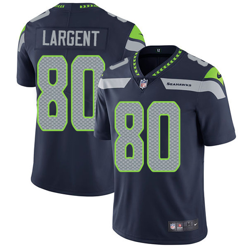 Seahawks #80 Steve Largent Steel Blue Team Color Men's Stitched Vapor Untouchable Limited Jersey