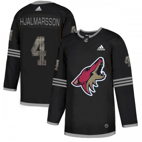 Adidas Arizona Coyotes #4 Niklas Hjalmarsson Black Authentic Classic Stitched Jersey Men's