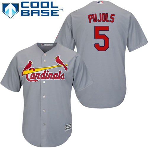 St.Louis Cardinals #5 Albert Pujols Grey Cool Base Stitched Youth Jersey Youth
