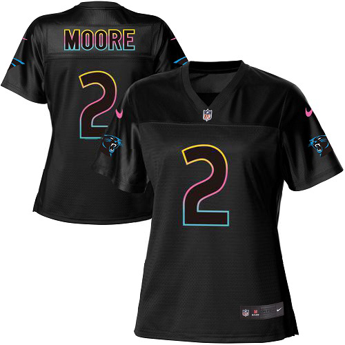 Panthers #2 DJ Moore Black Women's Fashion Game Jersey