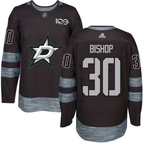 Adidas Dallas Stars #30 Ben Bishop Black 1917-2017 100th Anniversary Stitched Jersey Men's