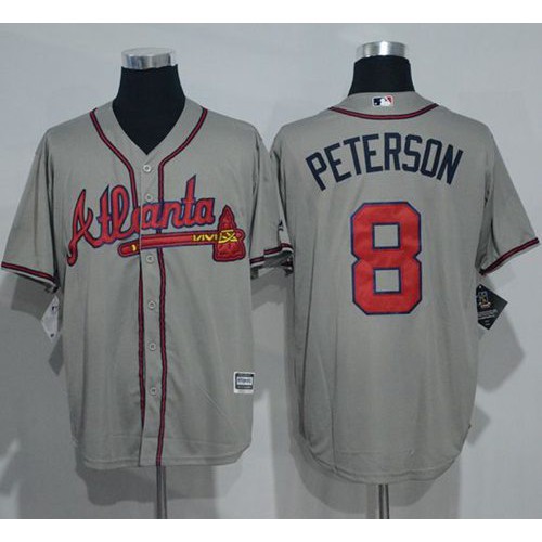 Atlanta Braves #8 Jace Peterson Grey New Cool Base Stitched Jersey Men's