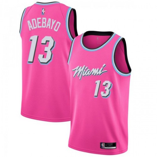 Miami Heat #13 Bam Adebayo Pink Swingman Earned Edition Jersey Mens