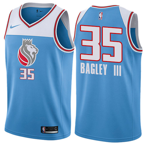 Sacramento Kings #35 Marvin Bagley III Blue Swingman City Edition Jersey Mens