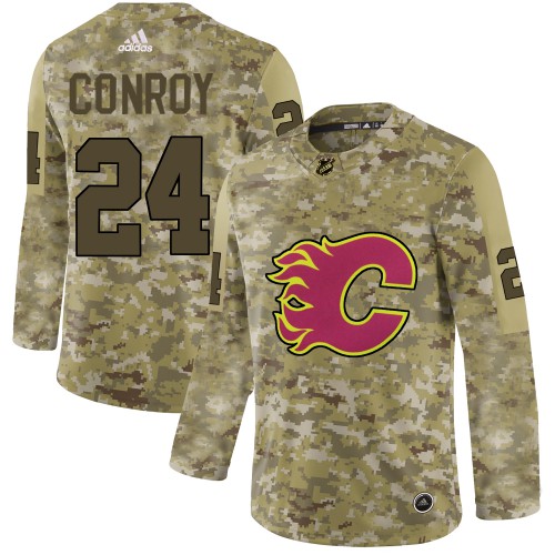 Adidas Calgary Flames #24 Craig Conroy Camo Authentic Stitched Jersey Men's