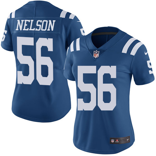 Colts #56 Quenton Nelson Royal Blue Women's Stitched Limited Rush Jersey
