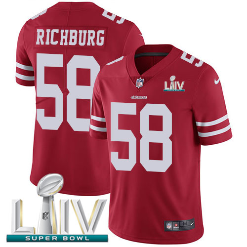 San Francisco 49ers #58 Weston Richburg Red Super Bowl LIV 2020 Team Color Men's Stitched Vapor Untouchable Limited Jersey Men's
