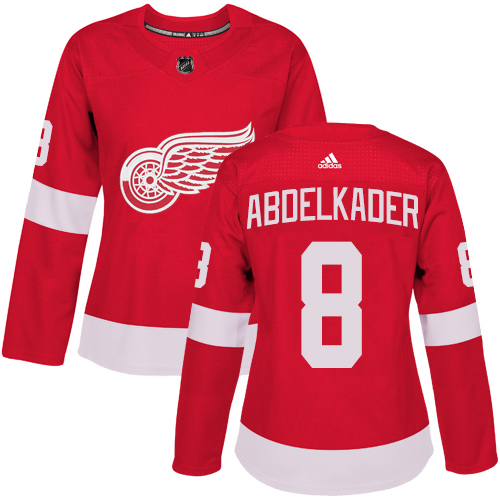 Adidas Detroit Red Wings #8 Justin Abdelkader Red Home Authentic Women's Stitched Jersey Womens