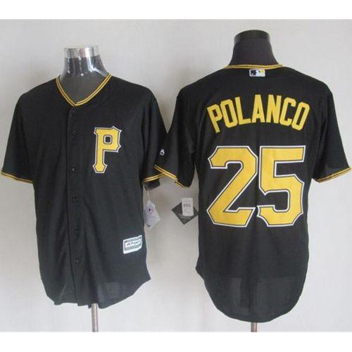 Pittsburgh Pirates #25 Gregory Polanco Black New Cool Base Stitched Jersey Men's