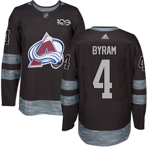 Adidas Colorado Avalanche #4 Bowen Byram Black 1917-2017 100th Anniversary Stitched Jersey Men's