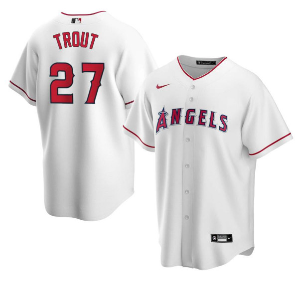 Men's Youth Women's Los Angeles Angels 27 Replica 2020 White Home Mike Trout Jersey