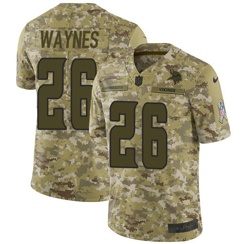Minnesota Vikings #26 Trae Waynes Camo Men's Stitched Limited 2018 Salute To Service Jersey Men's
