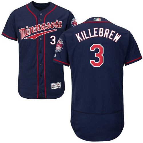 Minnesota Twins #3 Harmon Killebrew Navy Blue Flexbase Authentic Collection Stitched Jersey Men's