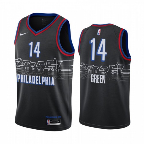 Philadelphia 76ers #14 Danny Green Black Womens Swingman 2020-21 City Edition Jersey Womens