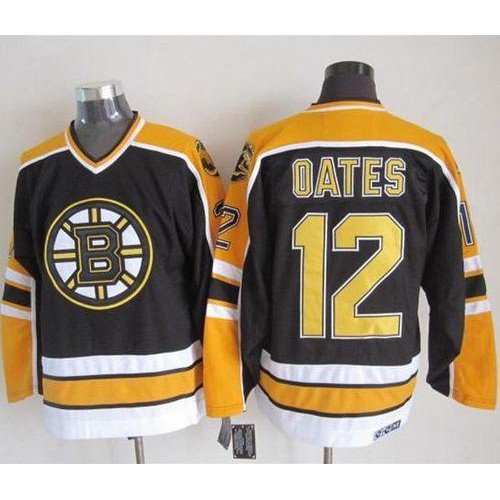 Boston Bruins #12 Adam Oates Black CCM Throwback New Stitched Jersey Men's