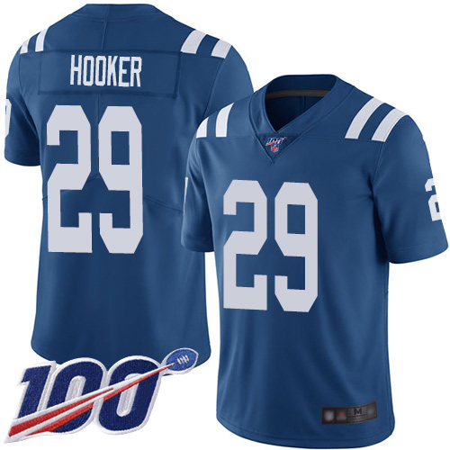 Indianapolis Colts #29 Malik Hooker Royal Blue Men's Stitched Limited Rush 100th Season Jersey Men's