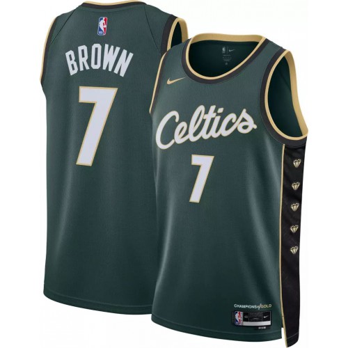 Boston Boston Celtics #7 Jaylen Brown Unisex Turquoise 2022-23 Swingman Jersey - City Edition Mens