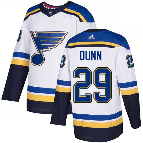 Adidas St. Louis Blues #29 Vince Dunn White Road Authentic Stitched Jersey Men's
