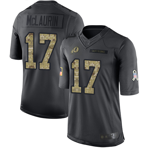 Commanders #17 Terry McLaurin Black Youth Stitched Limited 2016 Salute To Service Jersey