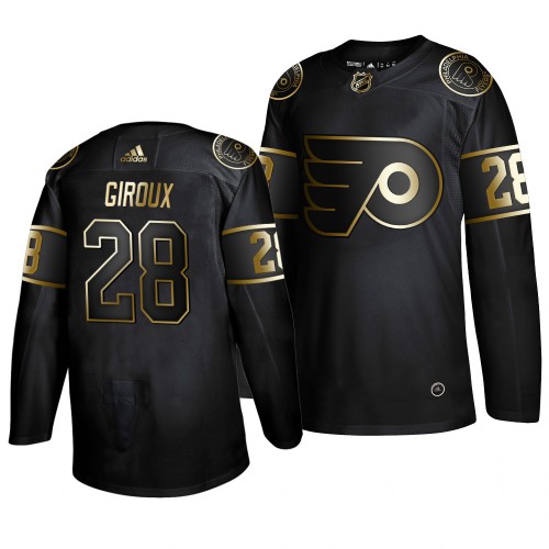 Adidas Philadelphia Flyers #28 Claude Giroux Men's 2019 Black Golden Edition Authentic Stitched Jersey Men's
