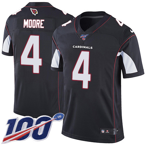 Cardinals #4 Rondale Moore Black Alternate Men's Stitched 100th Season Vapor Untouchable Limited Jersey