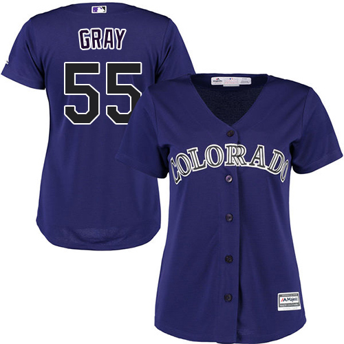 Colorado Rockies #55 Jon Gray Purple Alternate Women's Stitched Jersey Womens