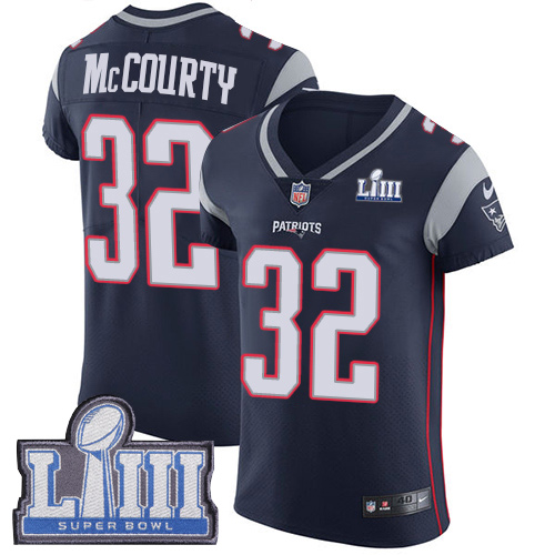 Patriots #32 Devin McCourty Navy Blue Team Color Super Bowl LIII Bound Men's Stitched Vapor Untouchable Elite Jersey