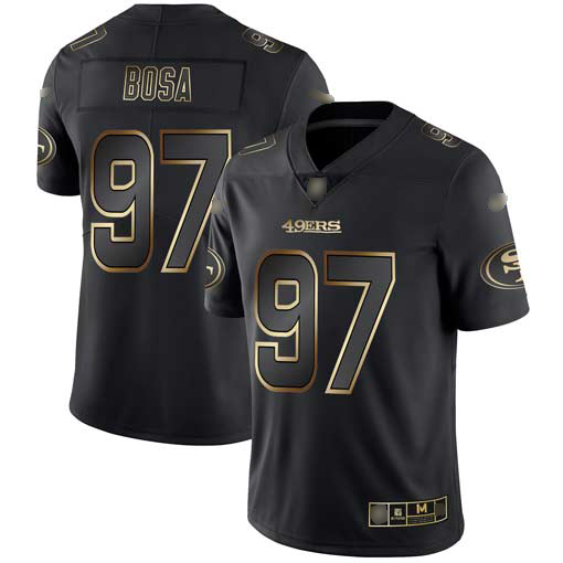 49ers #97 Nick Bosa Black/Gold Men's Stitched Vapor Untouchable Limited Jersey