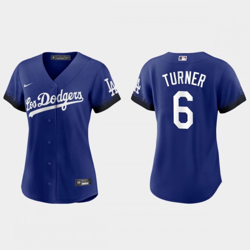 Los Angeles Los Angeles Dodgers #6 Trea Turner Women's 2021 City Connect Jersey Royal Womens