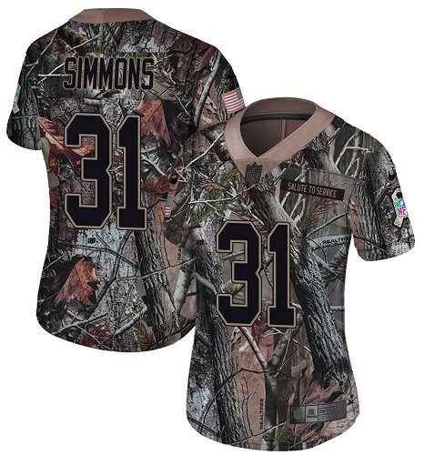 Broncos #31 Justin Simmons Camo Women's Stitched Limited Rush Realtree Jersey