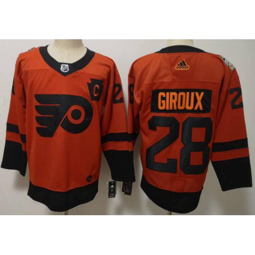 Adidas Philadelphia Flyers #28 Claude Giroux Orange 2019 Stadium Series Stitched Jersey Men's