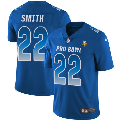 Vikings #22 Harrison Smith Royal Youth Stitched Limited NFC 2019 Pro Bowl Jersey