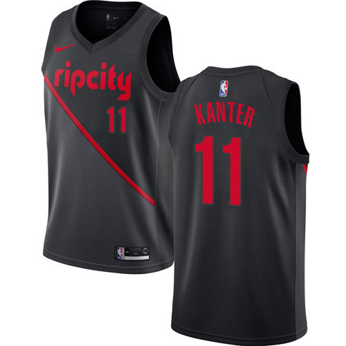 Portland Trail Blazers #11 Enes Kanter Black Womens Swingman City Edition 2018/19 Jersey Womens
