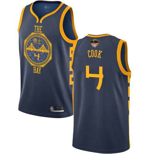 Golden State Warriors #4 Quinn Cook Navy 2019 Finals Bound Swingman City Edition 2018/19 Jersey Mens