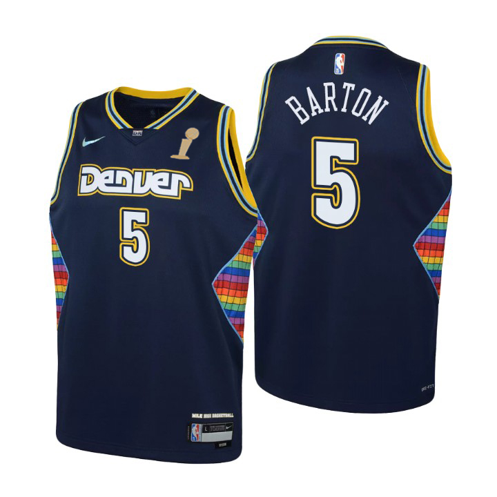 Denver Nuggets #5 Kentavious Caldwell-Pope Navy Youth 2023 Finals Champions Swingman Jersey - City Edition